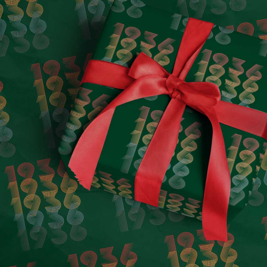 90th Birthday Wrapping Paper Roll Vintage 1936 Retro 90 Years Old Birthday