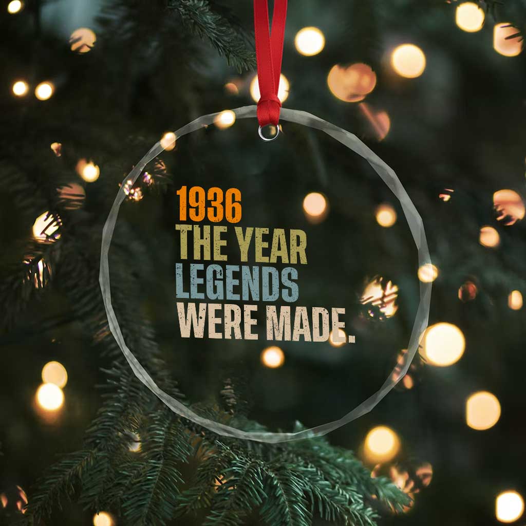 90th Birthday Gift For Men Crystal Glass Ornament Vintage 1936 90 Years Old Birthday