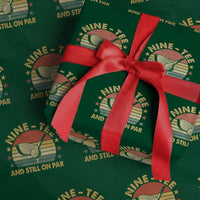 90th Birthday Golf Wrapping Paper Roll Funny Nine Tee And Still On Par 90 Years Old