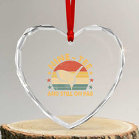 90th Birthday Golf Heart Crystal Glass Ornament Funny Nine Tee And Still On Par 90 Years Old