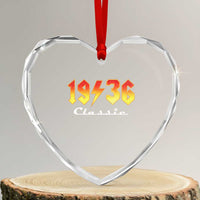 90th Birthday Heart Crystal Glass Ornament Classic Born 1936 Turning 90 Year Old