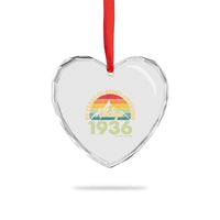90th Birthday Heart Crystal Glass Ornament Vintage 1936 Limited Edition 90 Year Old Gift