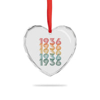 90th Birthday Heart Crystal Glass Ornament Vintage 1936 Retro 90 Years Old Birthday