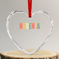 90th Birthday Noventa Heart Crystal Glass Ornament Spanish Mexican 90 Years Old Bday