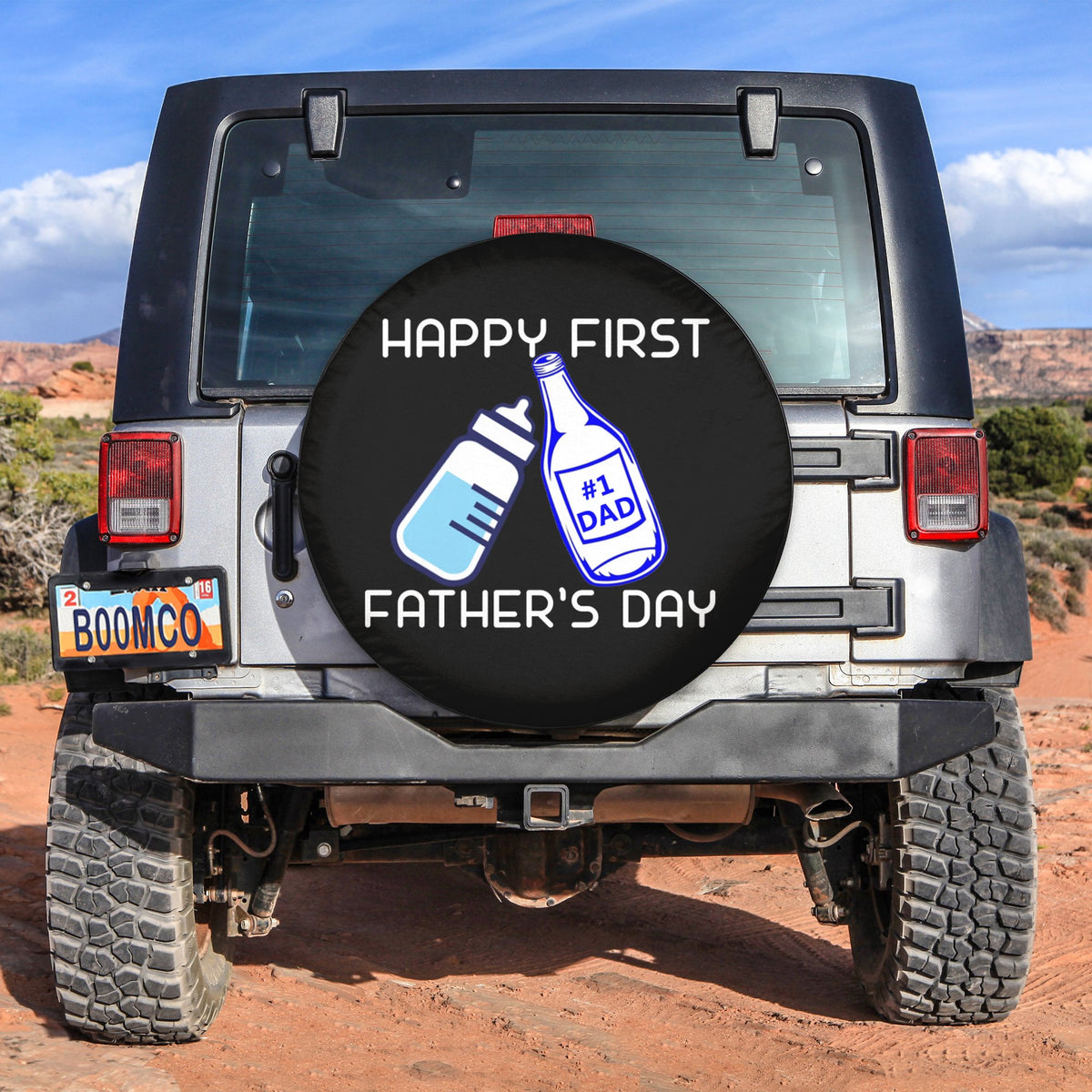 Father's Day Tire Covers - Happy First Father's Day Spare Tire Cover NO.91 LT8 - Wonder Print Shop