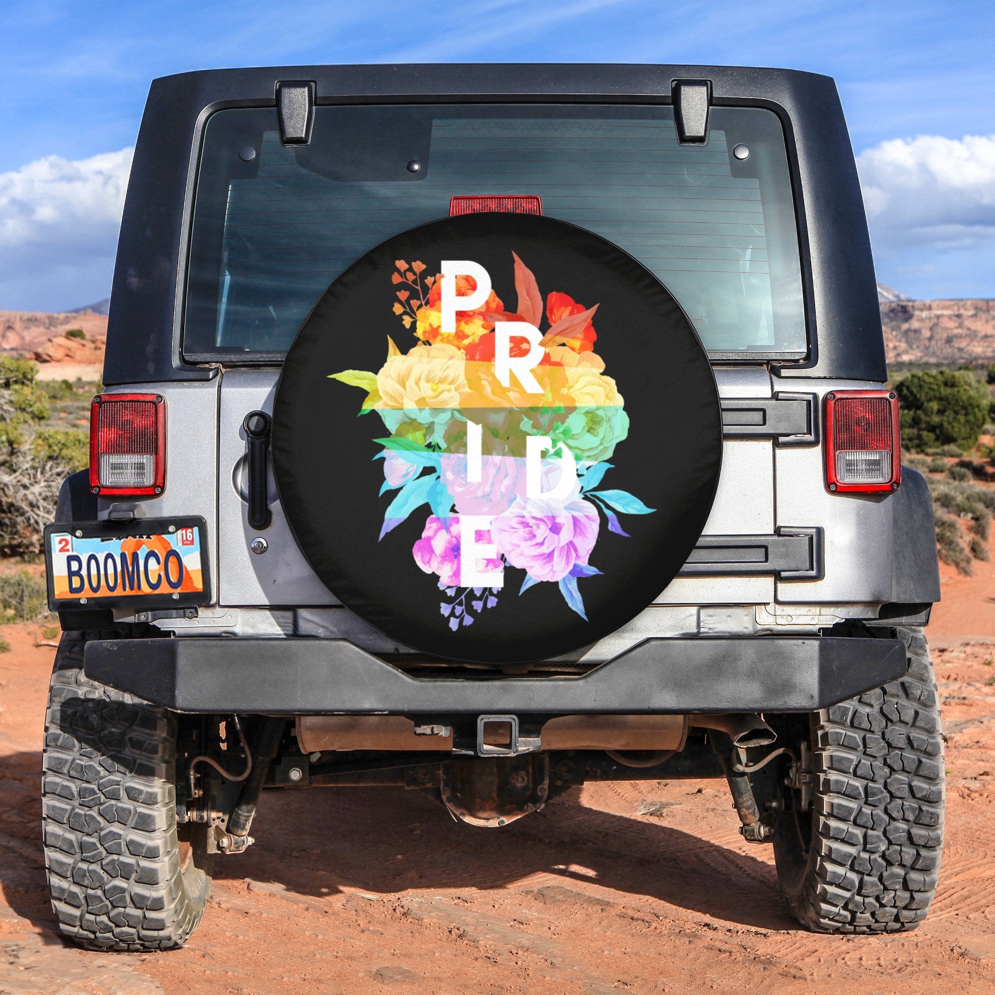 LGBT Tire Covers - Flower Vibrant Pride Spare Tire Cover NO.27 LT8 - Wonder Print Shop