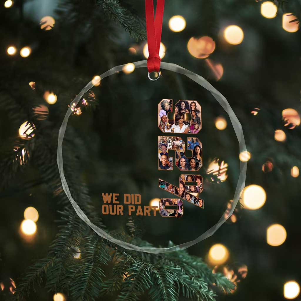 92 Percent Black Woman Power Crystal Glass Ornament 92 Percent Melanin Girls - Wonder Print Shop