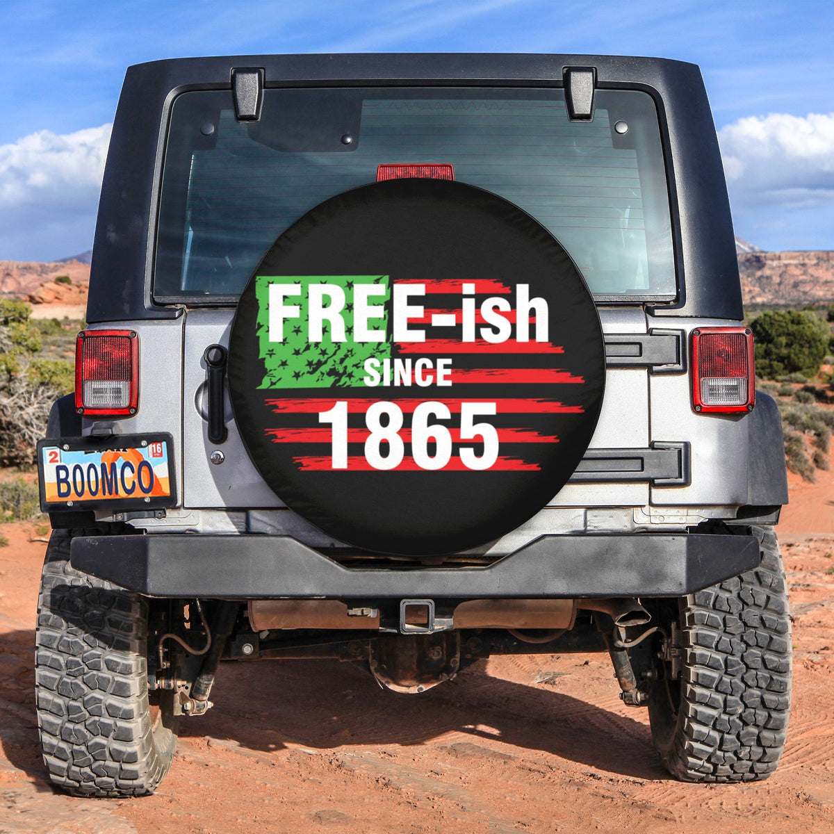 African Tire Covers - Juneteenth Spare Tire Cover Free-ish Since 1865 NO.94 LT8 - Wonder Print Shop