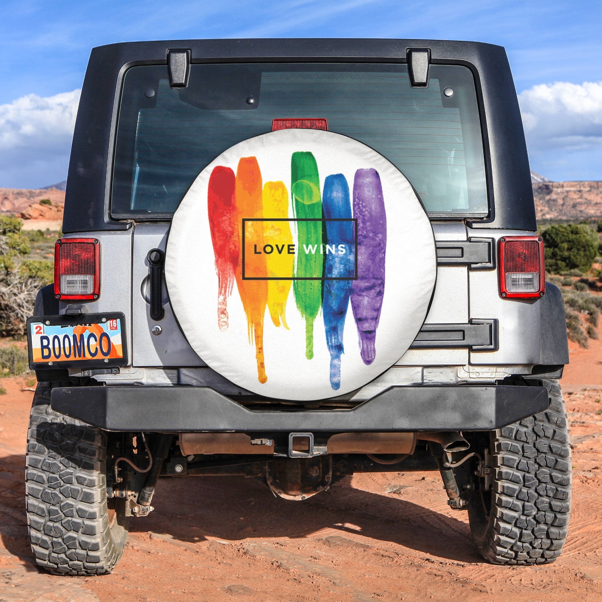 LGBT Tire Covers - Love Wins Pride Spare Tire Cover NO.30 LT8 - Wonder Print Shop
