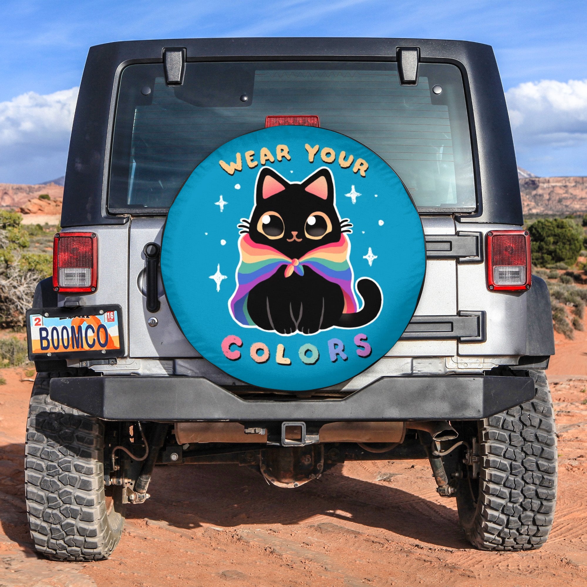 LGBT Tire Covers - Wear Your Colors Black Cat Spare Tire Cover NO.33 LT8 - Wonder Print Shop