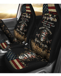 I'm A B Don't Try Me Skull Car Seat Cover - Wonder Print Shop