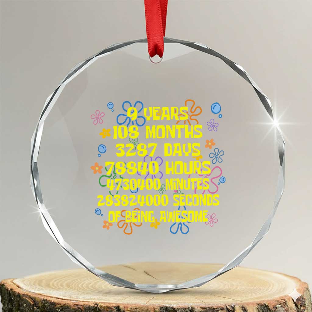 9th Birthday Gifts Crystal Glass Ornament Flowers Girl Son Boy 9yr 9 Year Old Bday