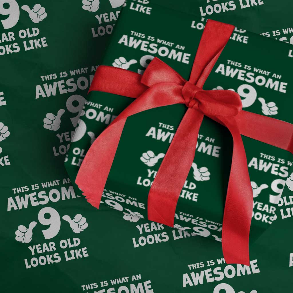 9th Birthday Gifts Wrapping Paper Roll Awesome 9 Year Old Bday Son Boy Girl 9yr