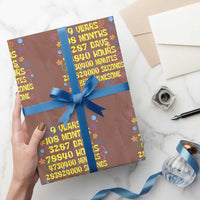 9th Birthday Gifts Wrapping Paper Roll Flowers Girl Son Boy 9yr 9 Year Old Bday