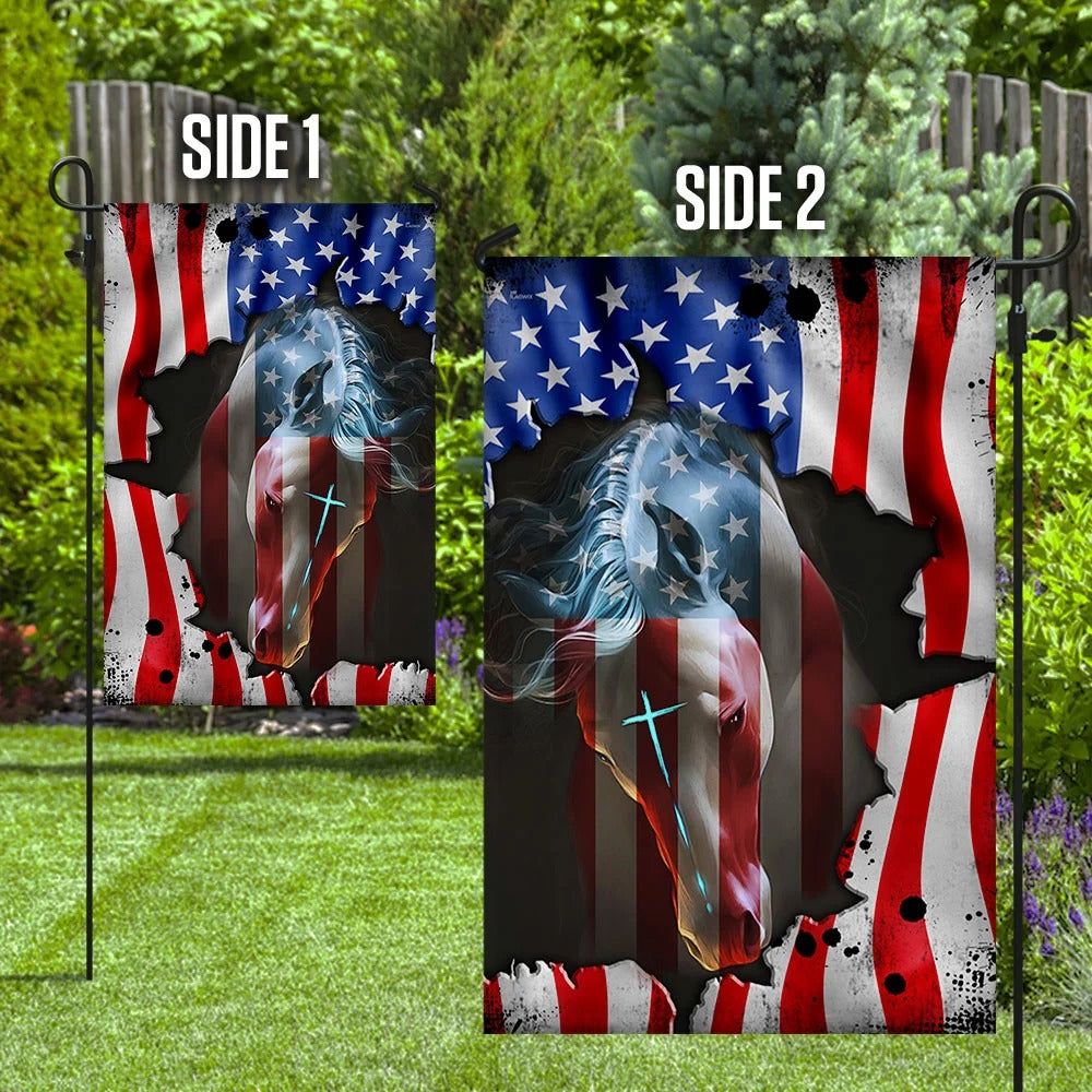 Premium Unique Flag God Patriotic Horse U.S - Wonder Print Shop