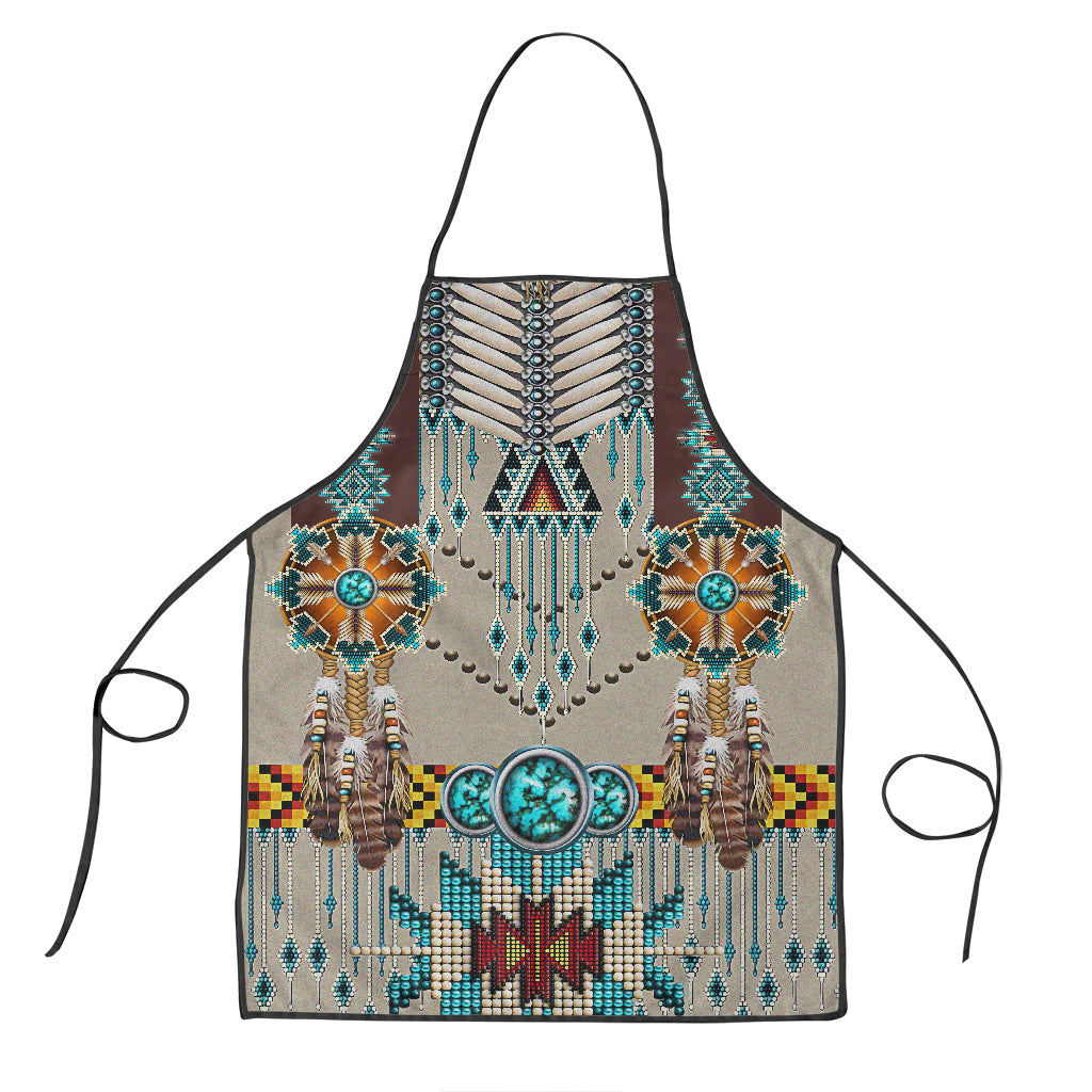 Turquoise Blue Pattern Breastplate Native American Apron LT10