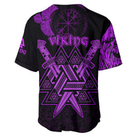 Custom Viking Baseball Jersey Valknut Raven Symbol Celtic Vegvisir Purple Color - Wonder Print Shop