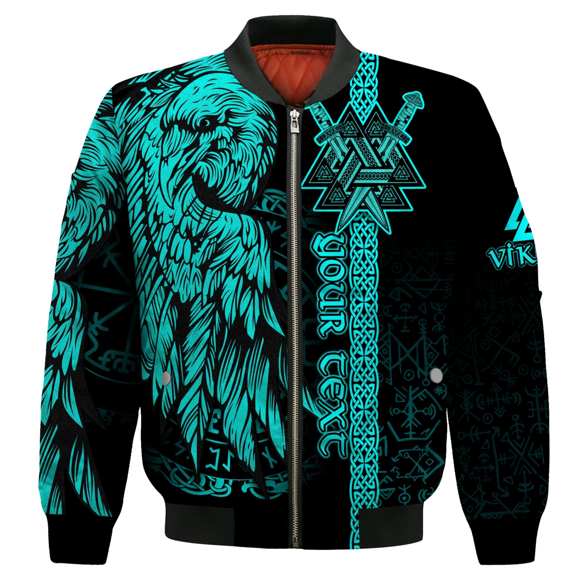 custom-viking-bomber-jacket-valknut-raven-symbol-celtic-vegvisir-cyan-color