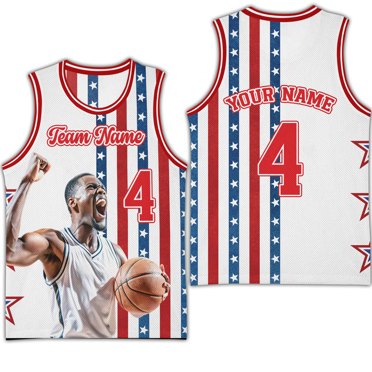 Custom Photo American Stars Basketball Jersey