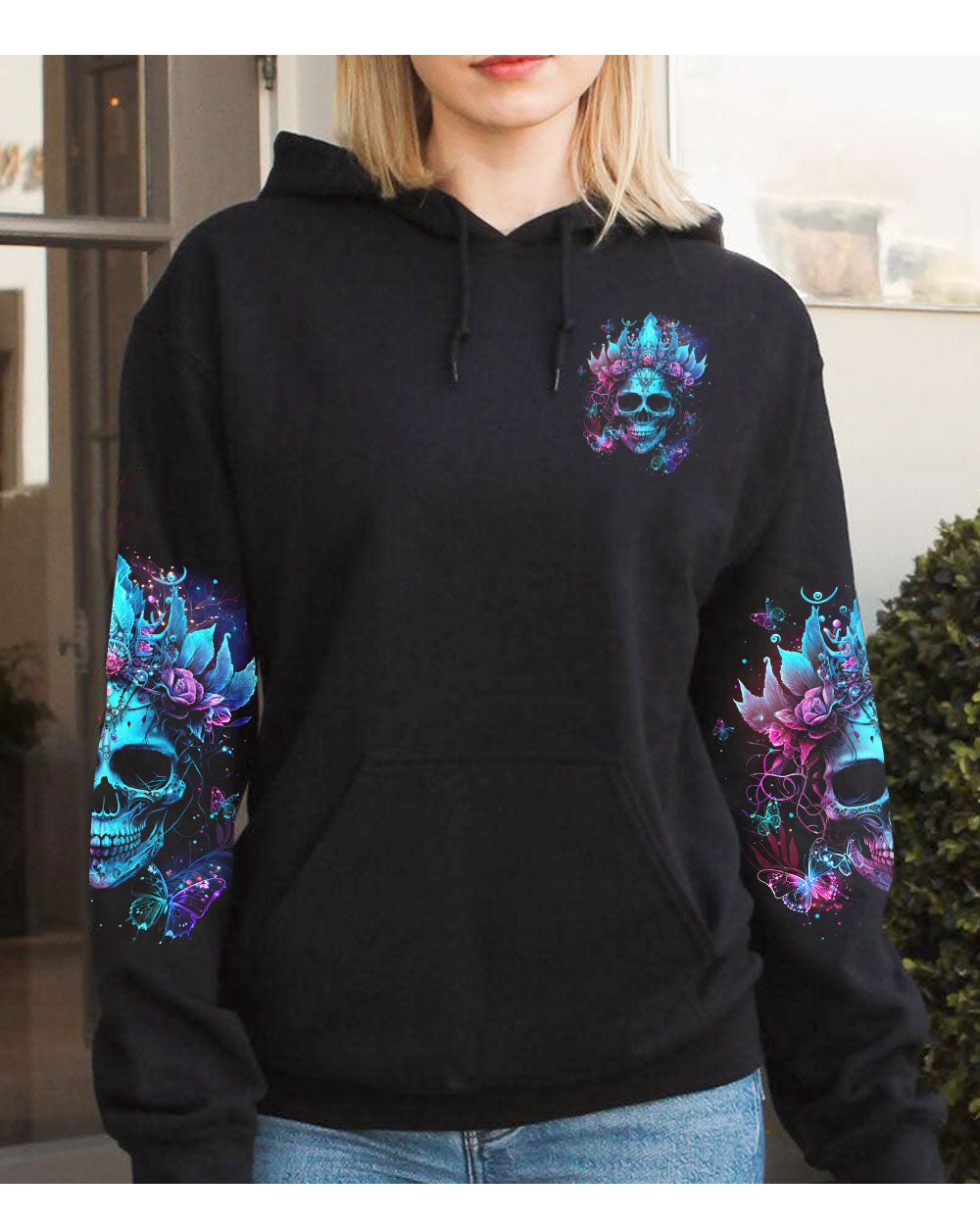 I'm Not A Princess Skull Black Hoodie - Wonder Print Shop