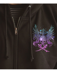 You Couldn't Handle Me Wing Skull Black Hoodie - Wonder Print Shop