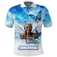 Custom Photo Memorial Polo Shirt – In Loving Memory Your Wings Were Ready But Our Hearts Were Not CTM15