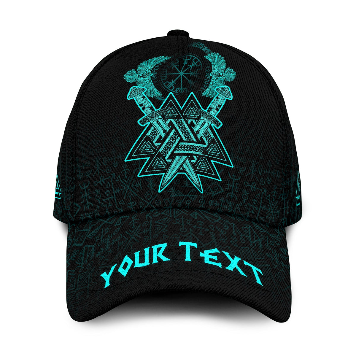 custom-viking-classic-cap-valknut-raven-symbol-celtic-vegvisir-cyan-color