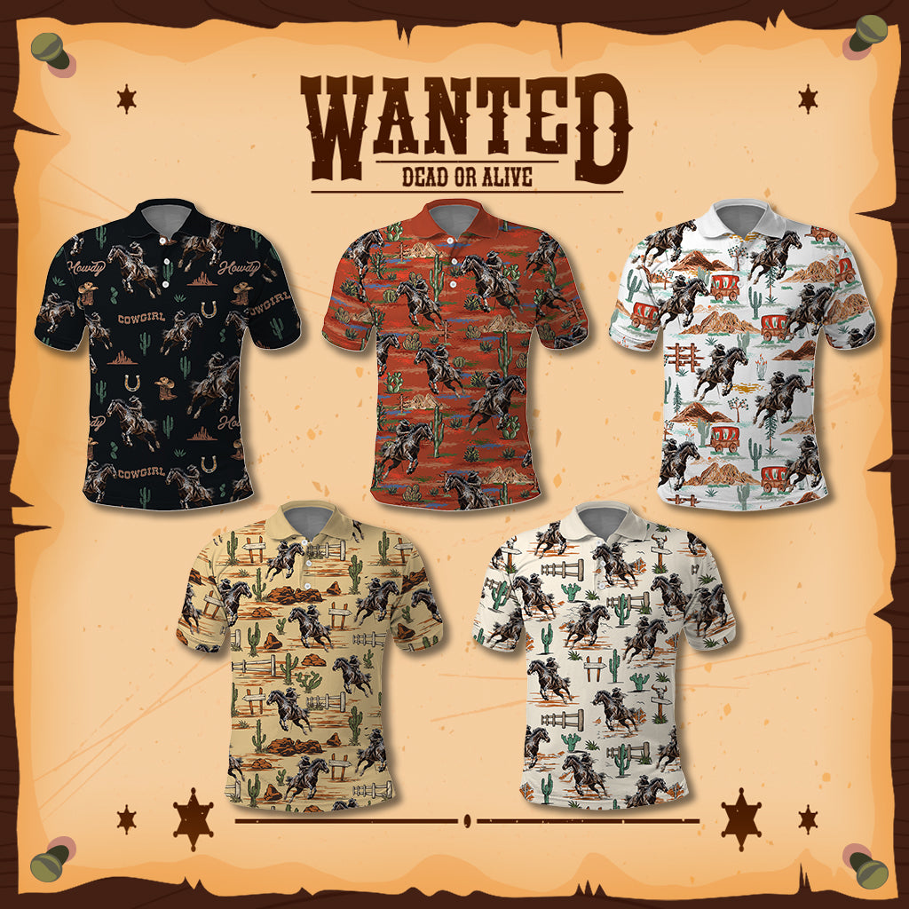 Custom Image Wild West Cowboy Culture Polo Shirt