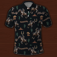 Custom Image Wild West Cowboy Culture Polo Shirt