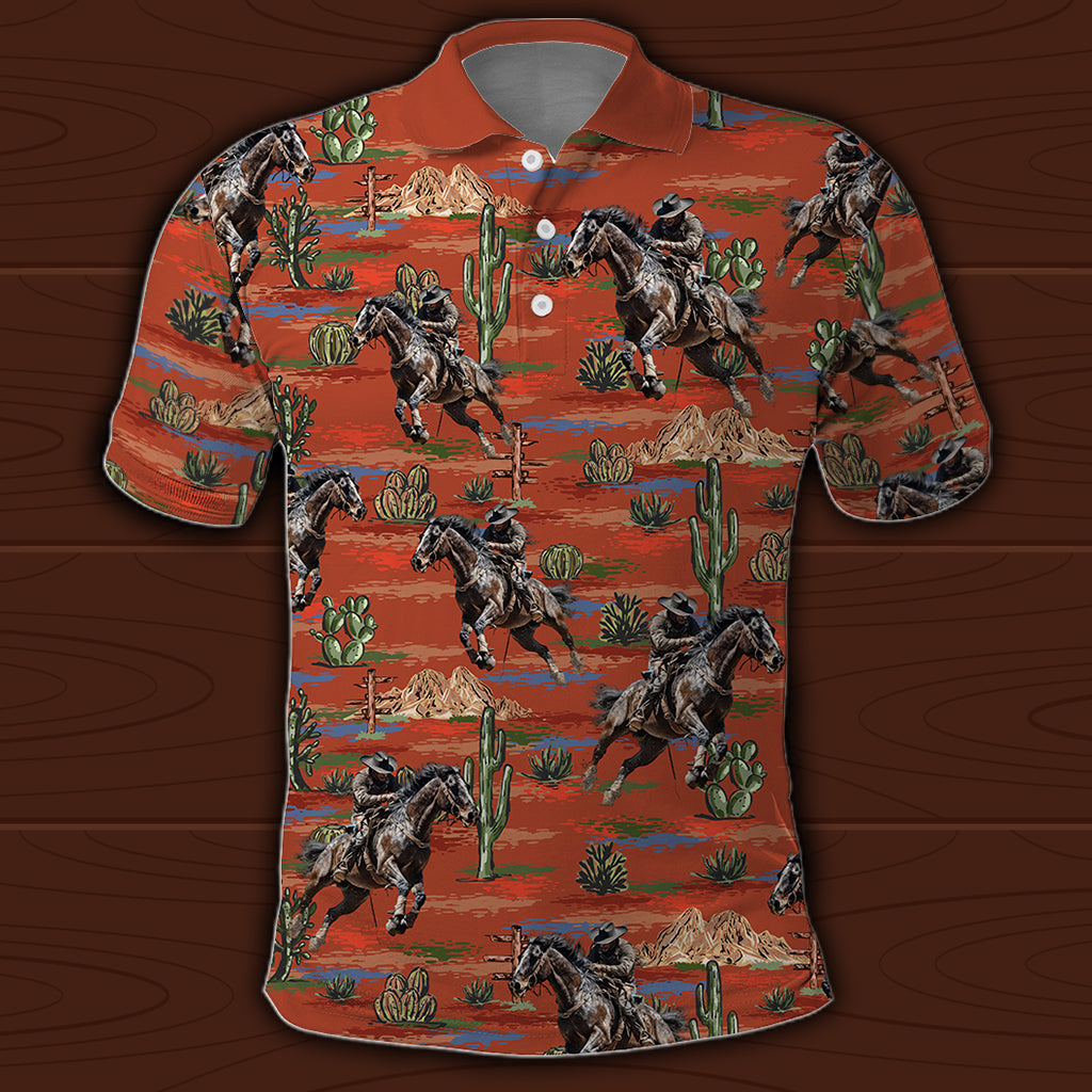 Custom Image Wild West Cowboy Culture Polo Shirt