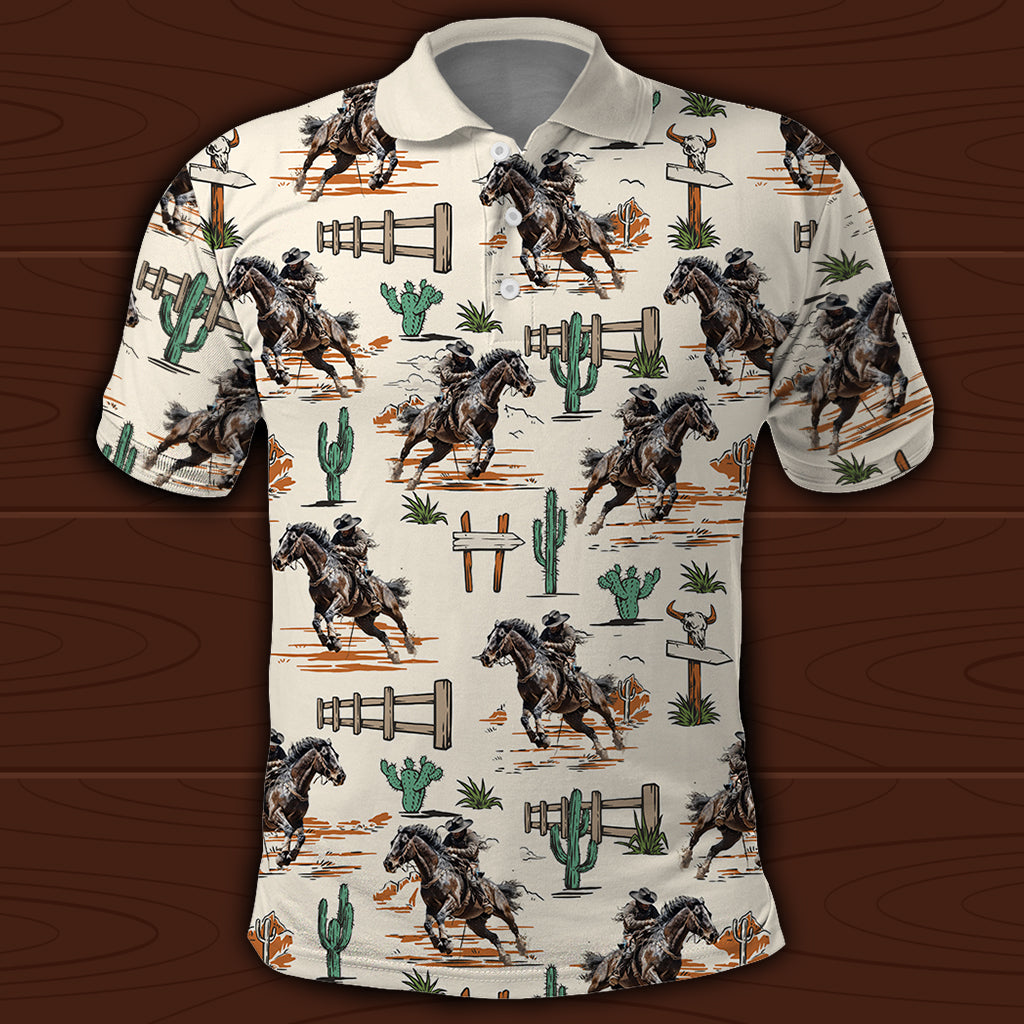 Custom Image Wild West Cowboy Culture Polo Shirt