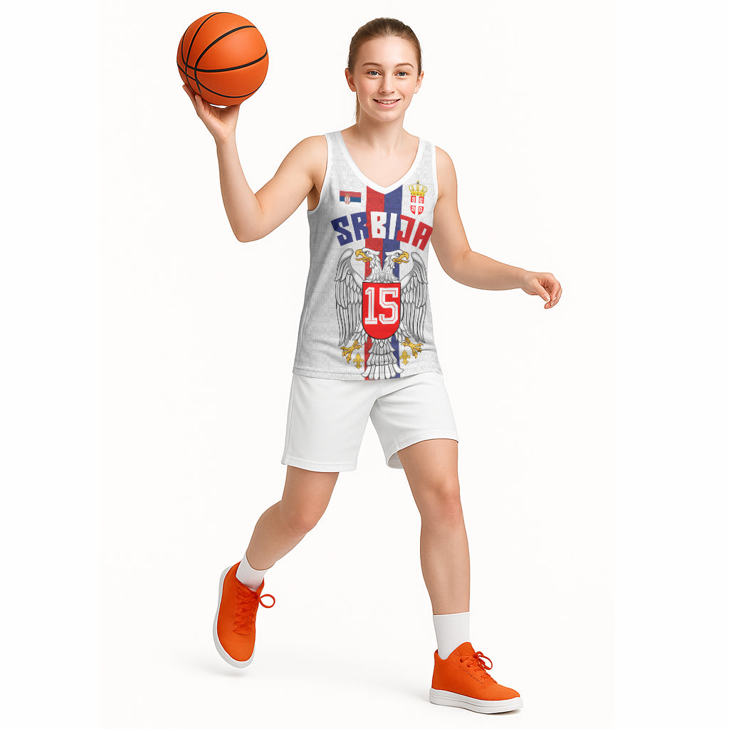 Custom Photo Serbia Basketball Jersey Coat Of Arms Srbija Eagle