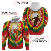 Custom Photo and Number Lithuania Hoodie Basketball-Skeleton Dribbling Tie-dye Style