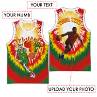 Custom Photo and Number Lithuania Basketball Jersey Skeleton Dribbling Tie-dye Style