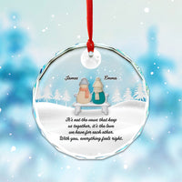 Custom Couple Names Sea Glass Crystal Glass Ornament Romantic Christmas - Wonder Print Shop