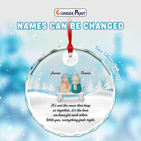 Custom Couple Names Sea Glass Crystal Glass Ornament Romantic Christmas - Wonder Print Shop