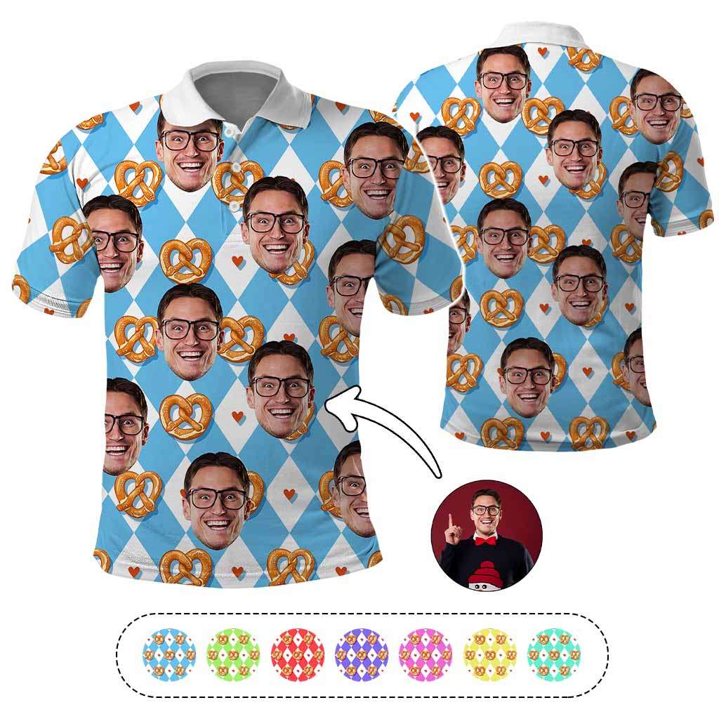 Custom Face Photo Cheerful Oktoberfest Polo Shirt Funny Style