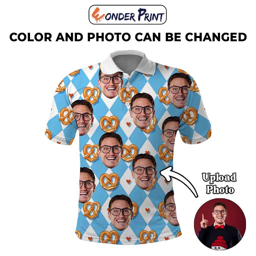 Custom Face Photo Cheerful Oktoberfest Polo Shirt Funny Style