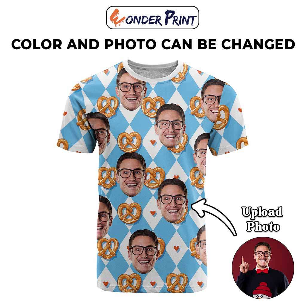 Custom Face Photo Cheerful Oktoberfest T shirt Funny Style
