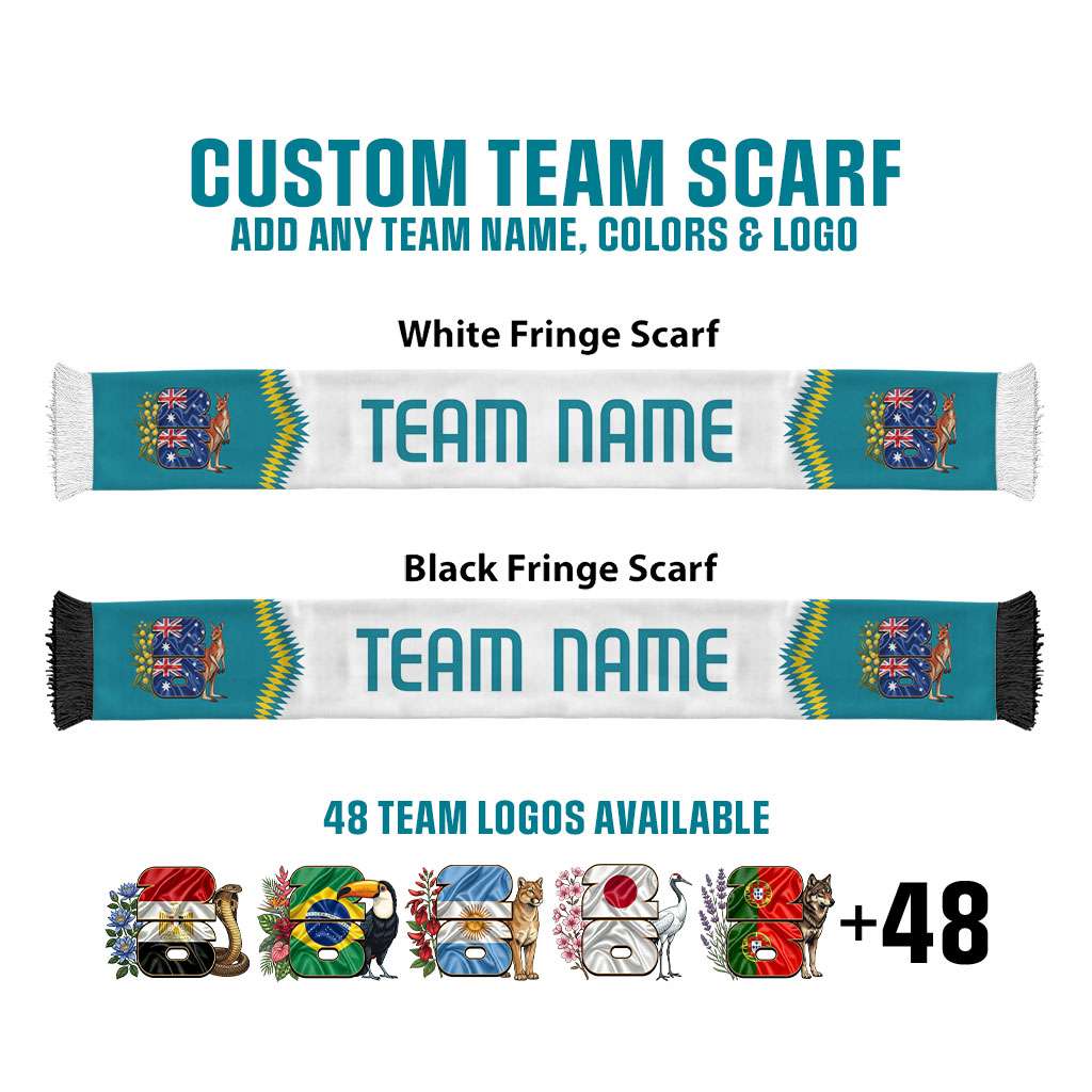 Custom Team Name and Logo Football Soccer Scarf Road To World Football 2026