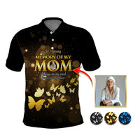 In Memory of Mom Custom Photo Forever in My Heart Polo Shirt