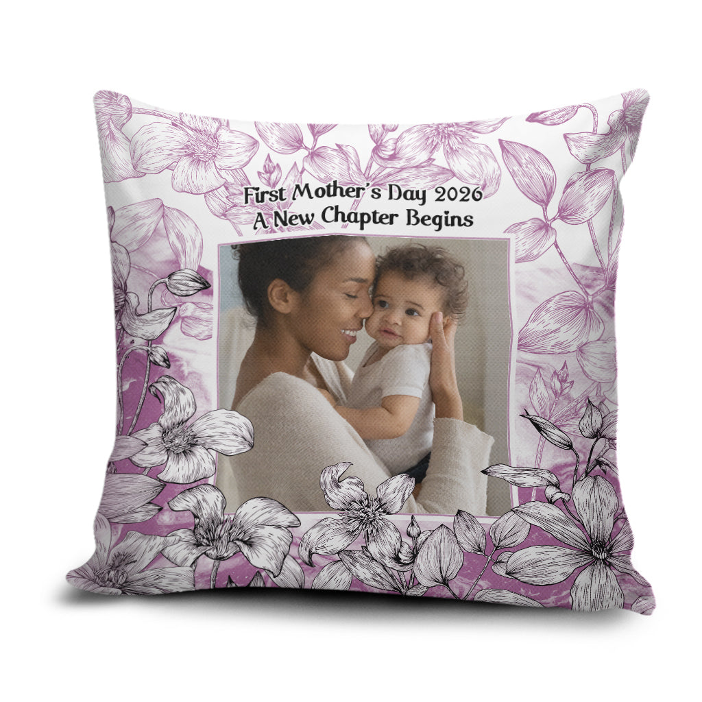 First Time Mom Personalized Photo Pillow Cover A Love Like No Other