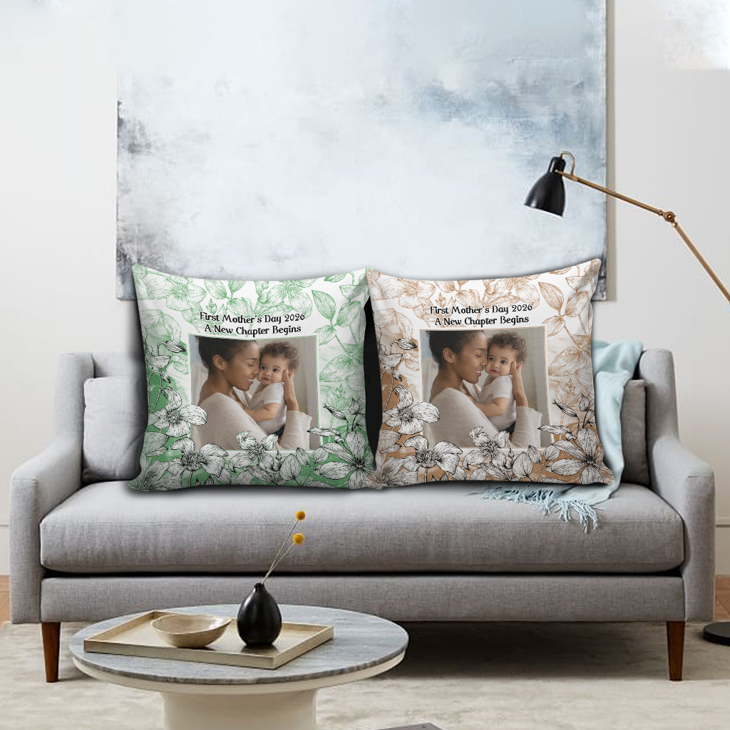 First Time Mom Personalized Photo Pillow Cover A Love Like No Other