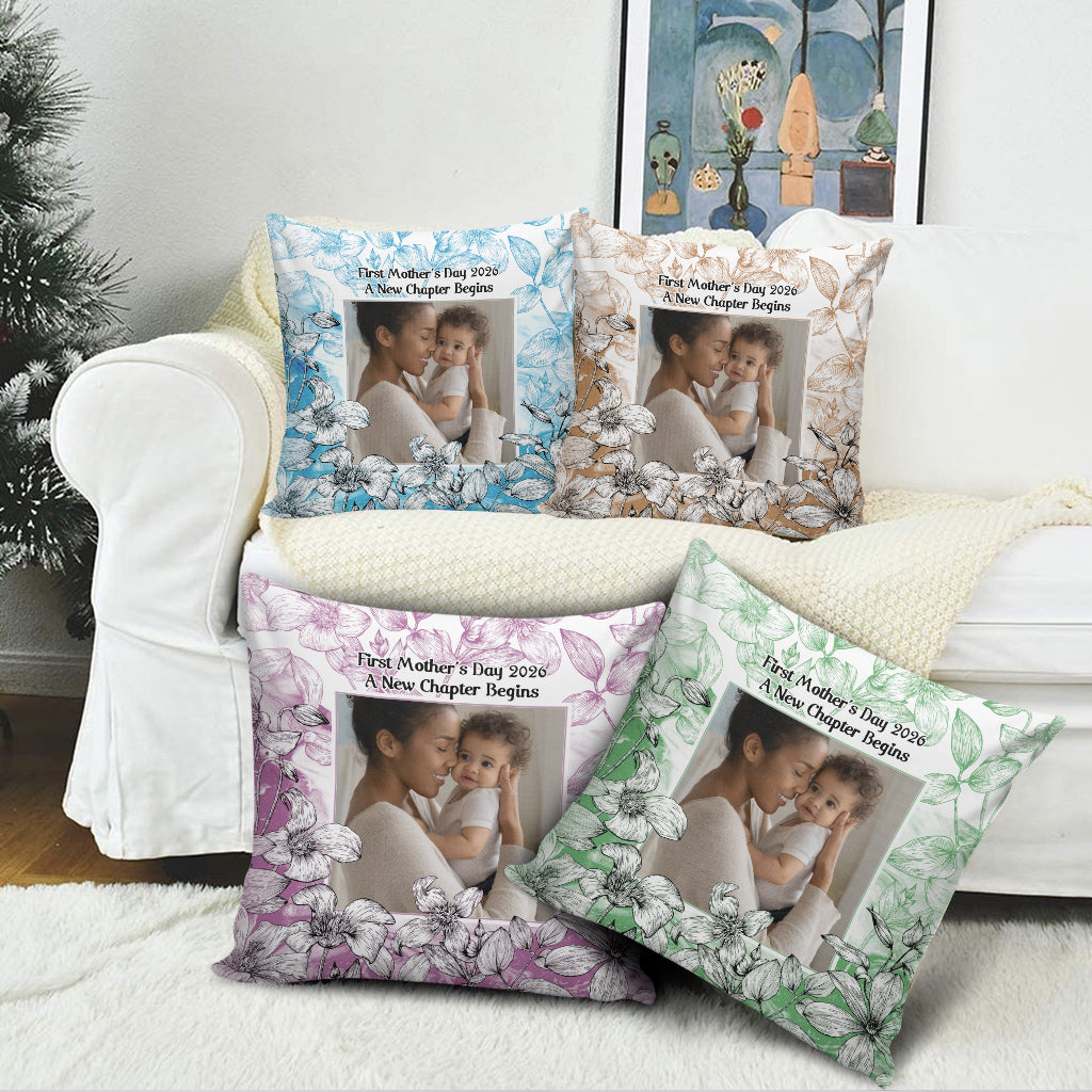 First Time Mom Personalized Photo Pillow Cover A Love Like No Other