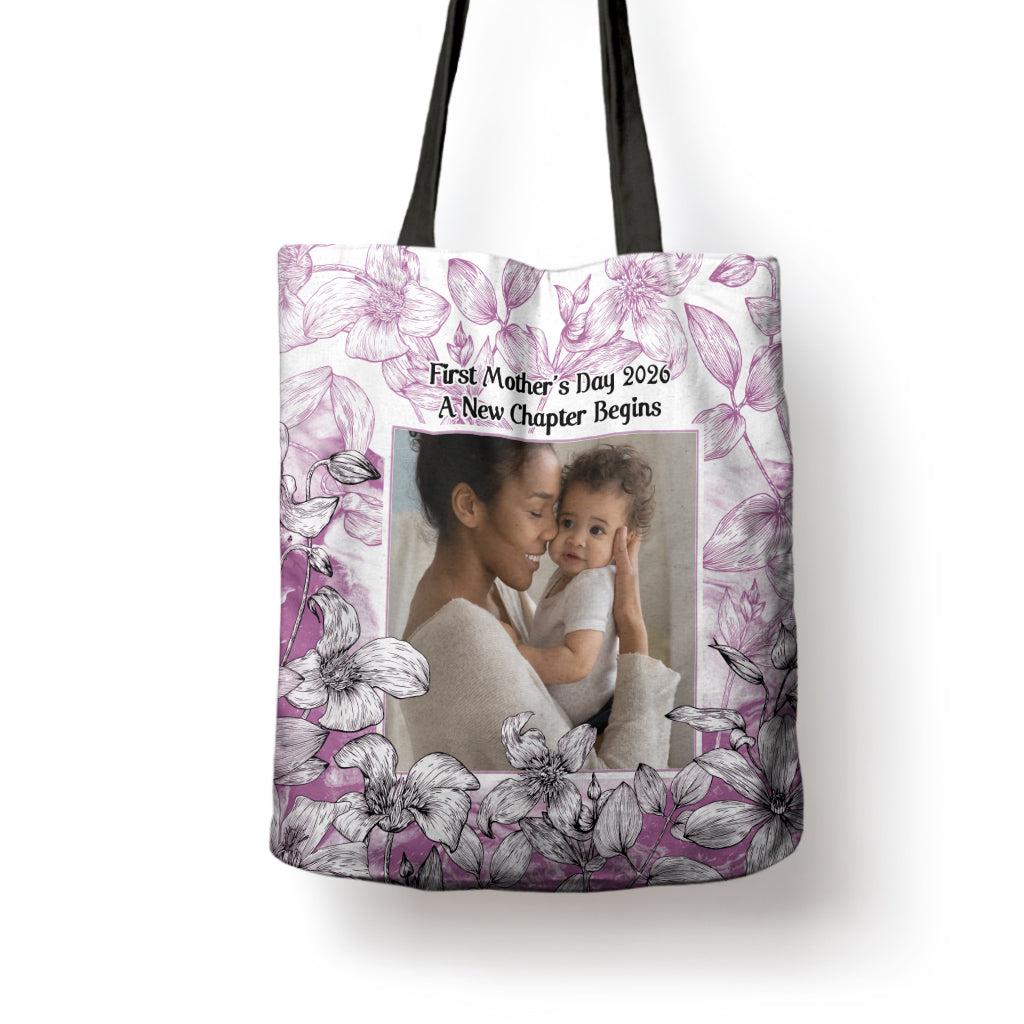 First Time Mom Personalized Photo Tote Bag A Love Like No Other