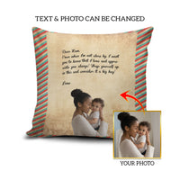 Personalized Photo with Letter Message for Mom Pillow Cover