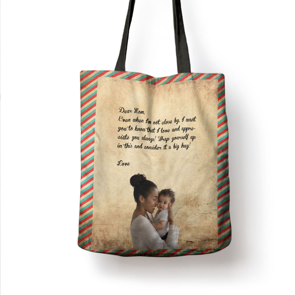Personalized Photo with Letter Message for Mom Tote Bag