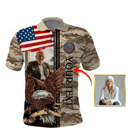 In Loving Memory Custom Photo Polo Shirt America Patriotic Semiquincentennial Tribute