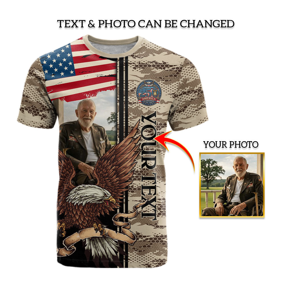 In Loving Memory Custom Photo T shirt America Patriotic Semiquincentennial Tribute