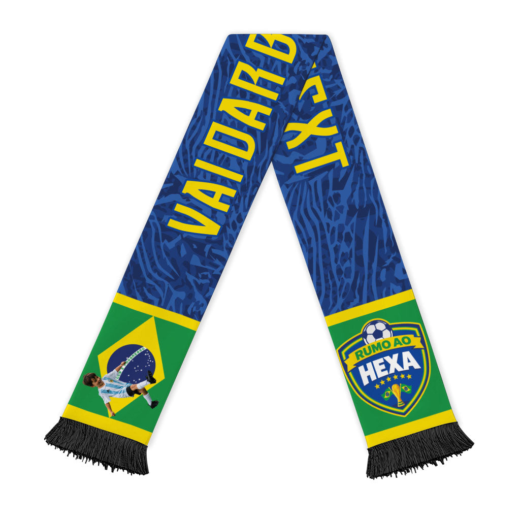 Custom Photo Name Brasil Soccer Scarf Vai Dar Brasil Football Supporter